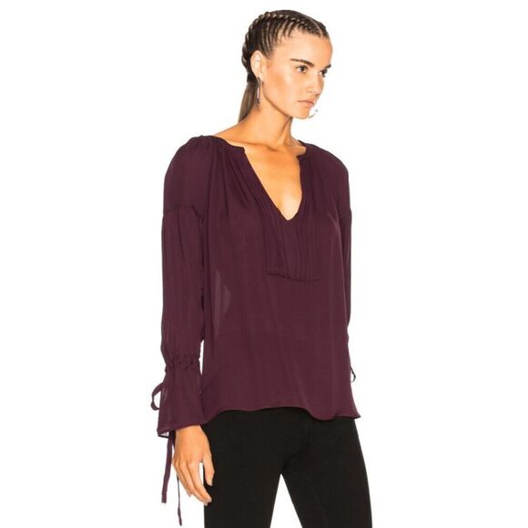 Calvin Rucker Violet Silk Pleated Tenderness Top Size M - Picture 3 of 13